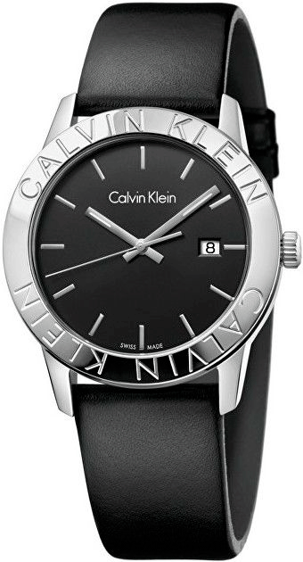 Calvin Klein Steady Black Dial Black Leather Strap Watch for Women - K7Q211C1 Buy Now By Calvin Klein
