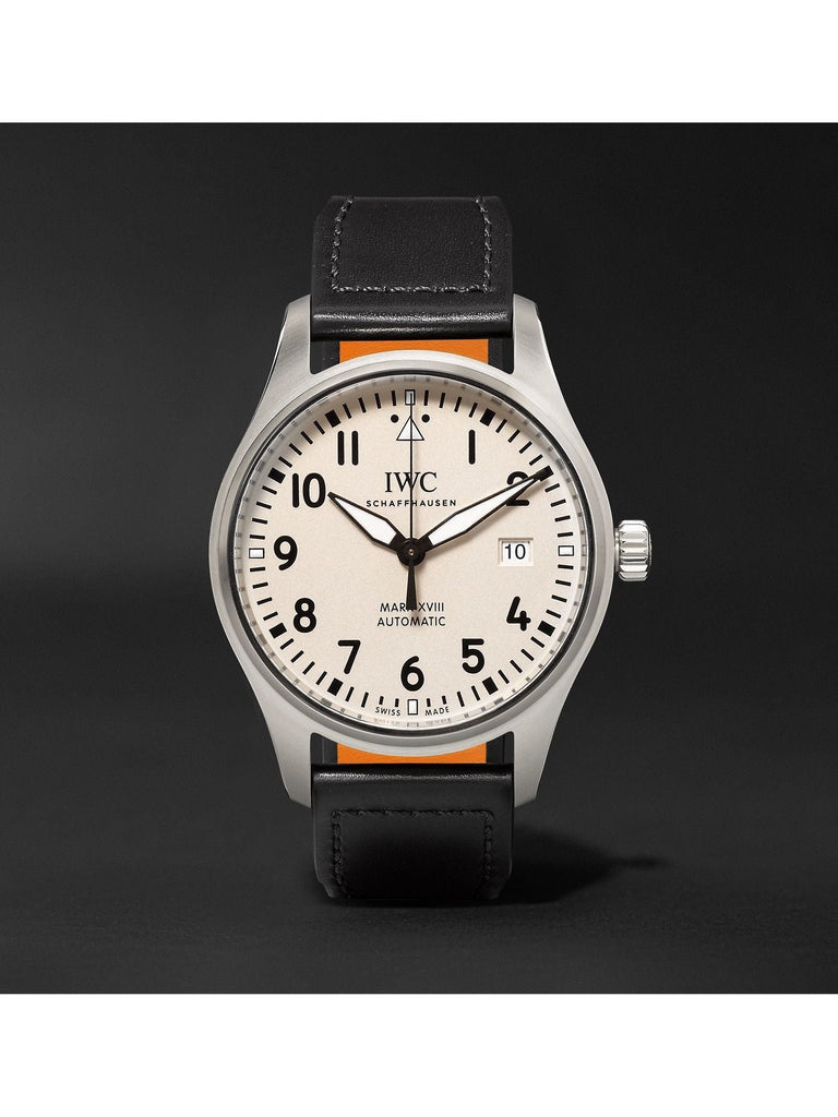 IWC Pilot's Watch Mark XVIII White Dial Black Leather Strap Watch for Men - IW327002 Buy Now By IWC