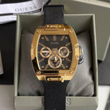 Guess Phoenix Multifunction Black Dial Black Leather Strap Watch for Men - GW0202G1 Buy Now By Guess
