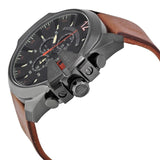 Diesel Mega Chief Chronograph Black Dial Brown Leather Strap Watch For Men - DZ4343 Buy Now By Diesel