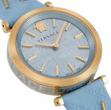 Versace V-Twist Blue Dial Blue Leather Strap Watch for Women - VELS00319 Buy Now By Versace