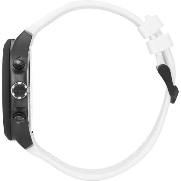 Hugo Boss Velocity Black Dial White Rubber Strap Watch for Men - 1513718 Buy Now By Hugo Boss