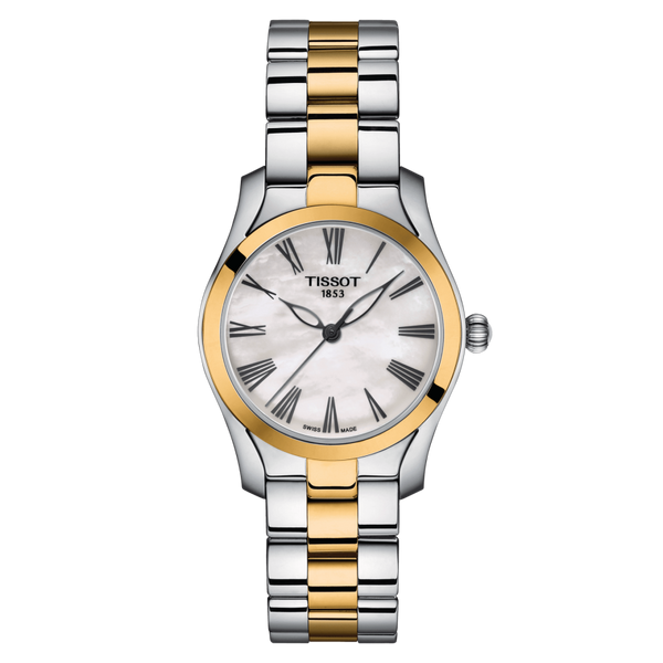 Tissot T Wave Lady White Mother of Pearl Dial Two Tone Steel Strap Watch For Women - T112. 210. 22. 113. 00 Buy Now By Tissot