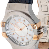 Maserati Potenza Diamonds Silver Dial Blue Leather Strap Watch For Women - R8851108502 Buy Now By Maserati