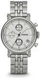 Fossil Boyfriend Chronograph Silver Dial Silver Steel Strap Watch for Women - ES2198 Buy Now By Fossil