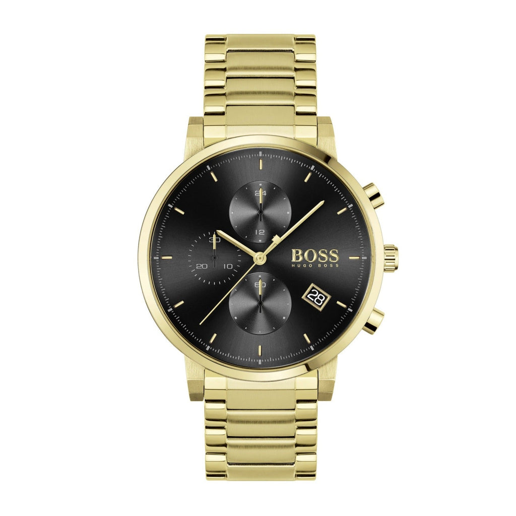 Hugo Boss Integrity Chronograph Grey Dial Gold Steel Strap Watch for Men - 1513781 Buy Now By Hugo Boss