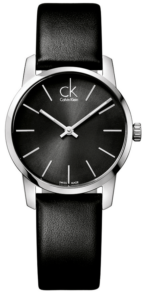 Calvin Klein City Black Dial Black Leather Strap Watch For Women - K2G23107 Buy Now By Calvin Klein
