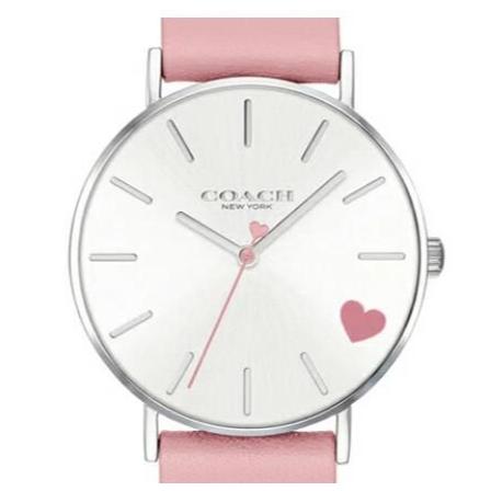 Coach Perry Silver Dial Pink Leather Strap Watch for Women - 14503516 Buy Now By Coach
