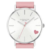 Coach Perry Silver Dial Pink Leather Strap Watch for Women - 14503516 Buy Now By Coach