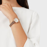 Emporio Armani Gianni T-Bar Mother of Pearl Dial Rose Gold Steel Strap Watch For Women - AR11316 Buy Now By Emporio Armani