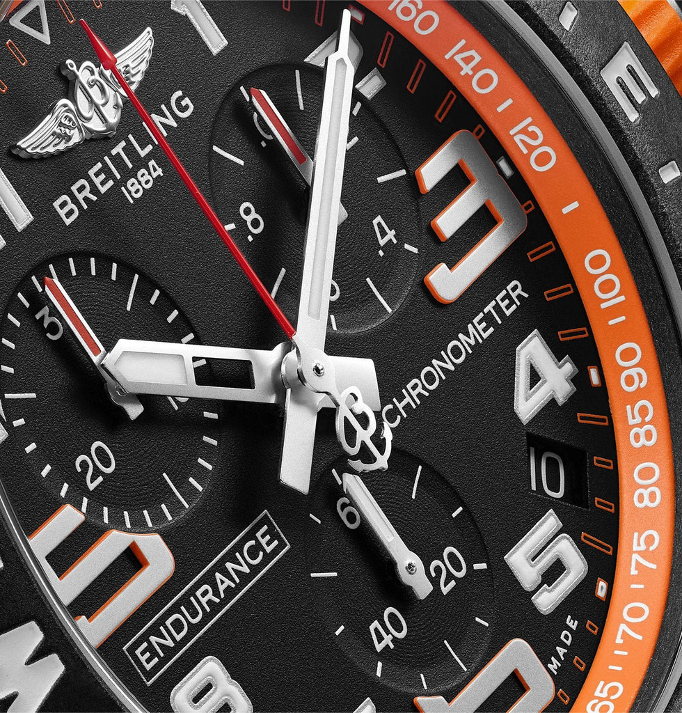 Breitling Endurance Pro Black Dial Orange Rubber Strap Watch for Men - X82310A51B1S1 Buy Now By Breitling
