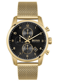 Hugo Boss Skymaster Black Dial Gold Mesh Bracelet Watch for Men - 1513838 Buy Now By Hugo Boss