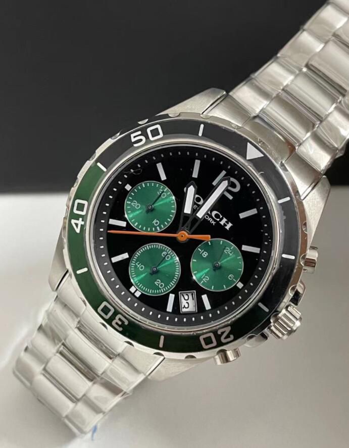 Coach Kent Green Dial Silver Steel Strap Watch for Men - 14602557 Buy Now By Coach