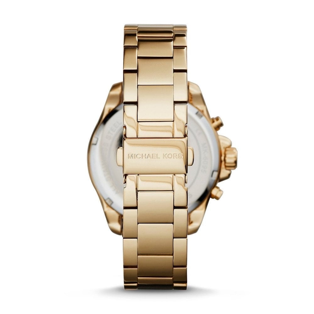 Michael Kors Wren Chronograph Crystal Pave Gold Dial Gold Steel Strap Watch for Women - MK6095 Buy Now By Michael Kors
