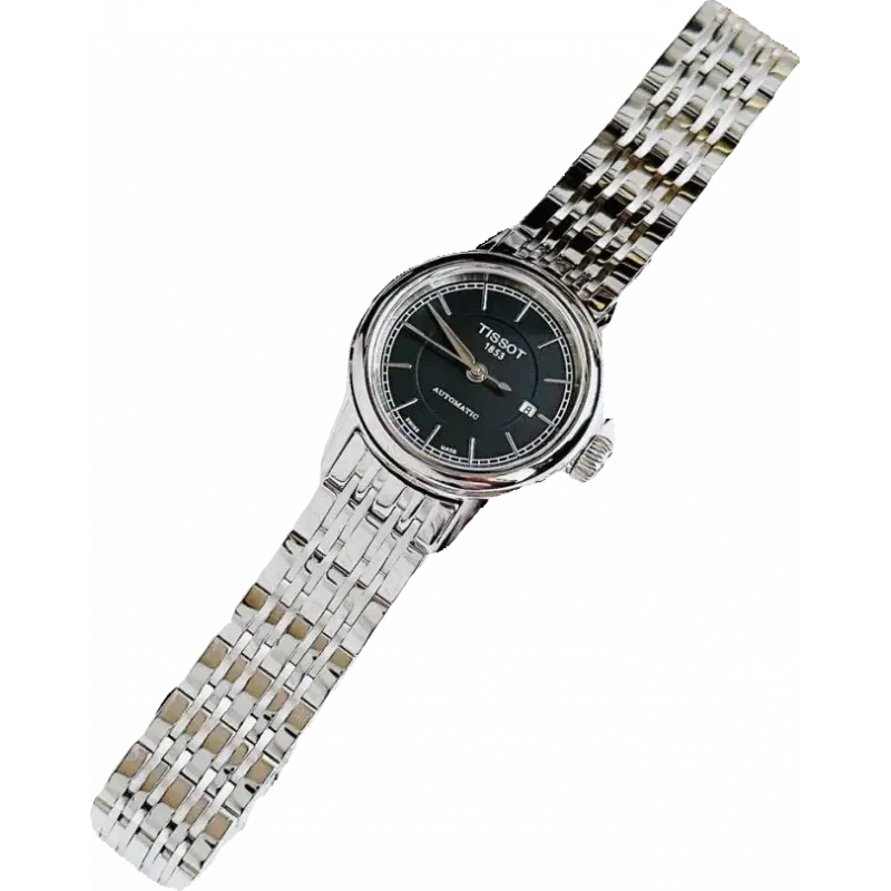 Tissot Carson Automatic Black Dial Silver Steel Strap Watch For Women - T085.207.11.051.00 Buy Now By Tissot