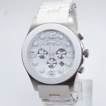 Marc Jacobs Pelly White Dial White SIlicone Strap Watch for Women - MBM2525 Buy Now By Marc Jacobs