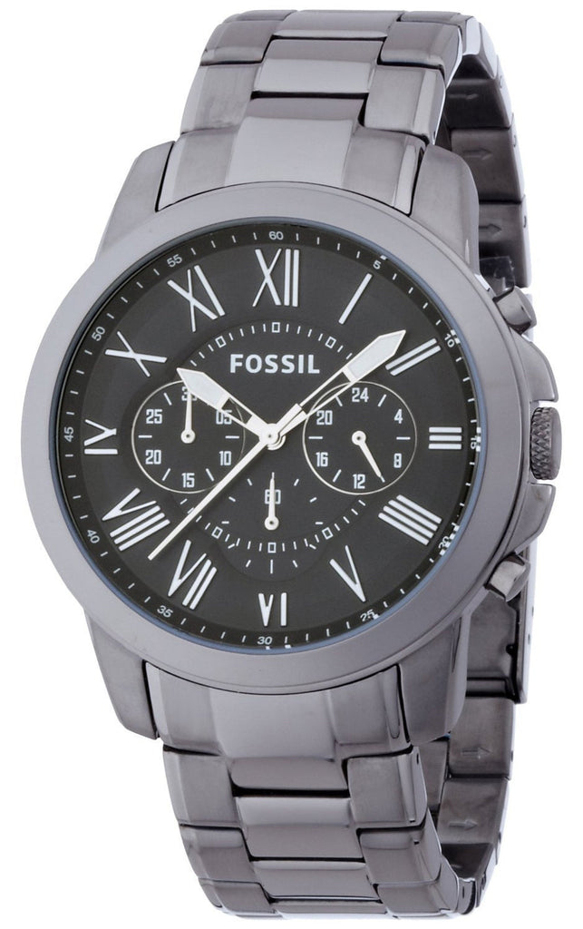 Fossil Grant Chronograph Blue Dial Grey Steel Strap Watch for Men - FS4831 Buy Now By Fossil