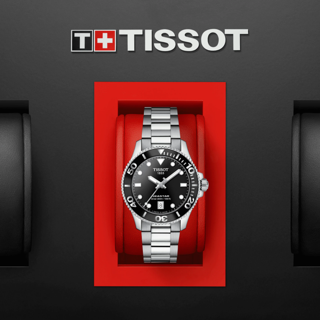 Tissot Seastar 1000 Lady Black Dial Silver Steel Strap Watch for Women - T120.210.11.051.00 Buy Now By Tissot