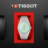 Tissot PRX Quartz Light Green Dial Silver Steel Strap Watch for Men - T137.410.11.091.01 Buy Now By Tissot
