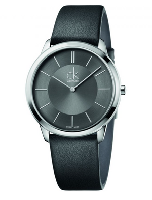 Calvin Klein Minimal Black Dial Black Leather Strap Watch for Men - K3M211C4 Buy Now By Calvin Klein
