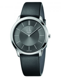 Calvin Klein Minimal Black Dial Black Leather Strap Watch for Men - K3M211C4 Buy Now By Calvin Klein