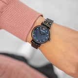 Emporio Armani Gianni T-Bar Quartz Black Mother of Pearl Dial Black Steel Strap Watch For Women - AR11268 Buy Now By Emporio Armani