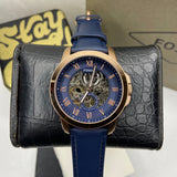 Fossil Grant Mechanical Blue Dial Blue Leather Strap Watch for Men - ME3054 Buy Now By Fossil