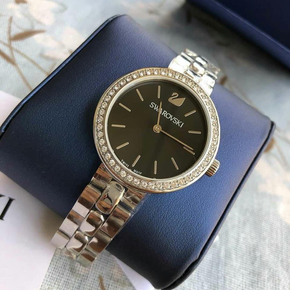 Swarovski Daytime Rhinestone Grey Dial Silver Steel Strap Watch for Women - 5213681 Buy Now By Swarovski