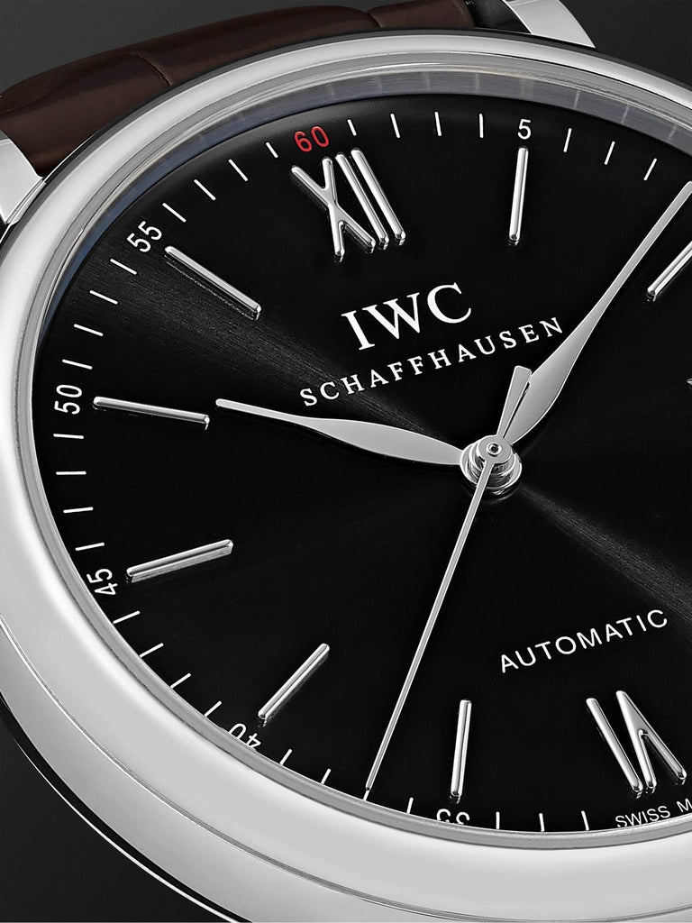 IWC Portofino Automatic Black Dial Black Leather Strap Watch for Men - IW356502 Buy Now By IWC