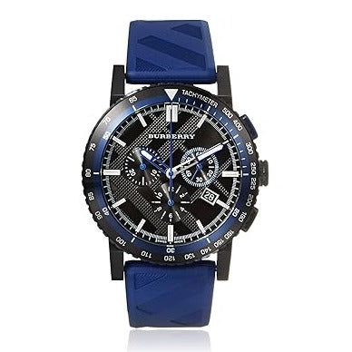 Burberry The City Sport Chronograph Black Dial Blue Rubber Strap Watch For Men - BU9807 Buy Now By Burberry