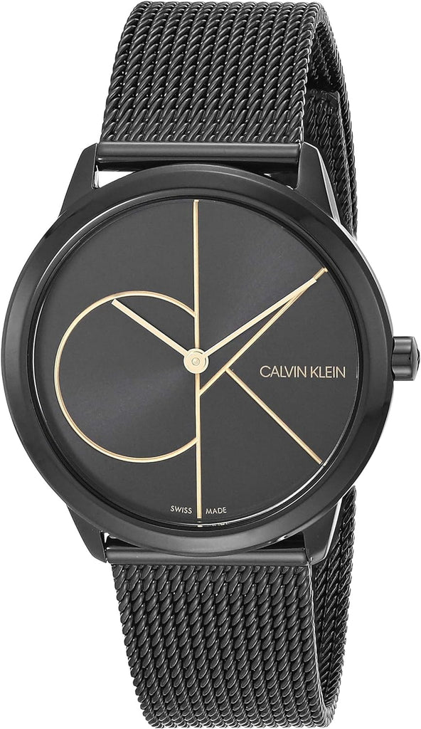 Calvin Klein Minimal Black Dial Black Mesh Bracelet Watch for Women - K3M224X1 Buy Now By Calvin Klein