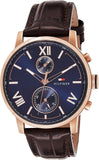 Tommy Hilfiger Aiden Quartz Blue Dial Brown Leather Strap Watch for Men - 1791308 Buy Now By Tommy Hilfiger
