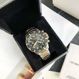 Emporio Armani Diver Chronograph Green Dial Two Tone Steel Strap Watch For Men - AR11361 Buy Now By Emporio Armani