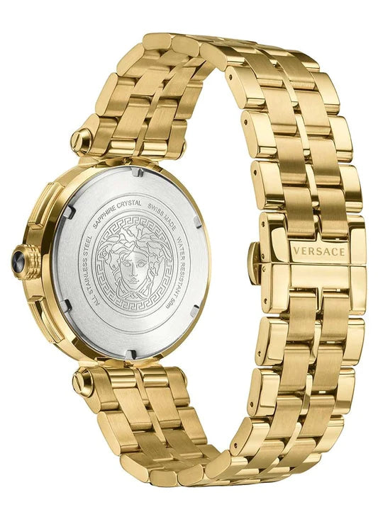 Versace Aion Chronograph Black Dial Gold Steel Strap Watch For Men - VE1D01721 Buy Now By Versace
