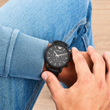 Emporio Armani Luigi Chronohraph Black Dial Black Leather Strap Watch For Men - AR1970 Buy Now By Emporio Armani