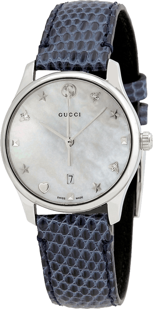 Gucci G-Timeless Signature Mother of Pearl Star Dial Blue Watch For Women - YA126588 Buy Now By Gucci