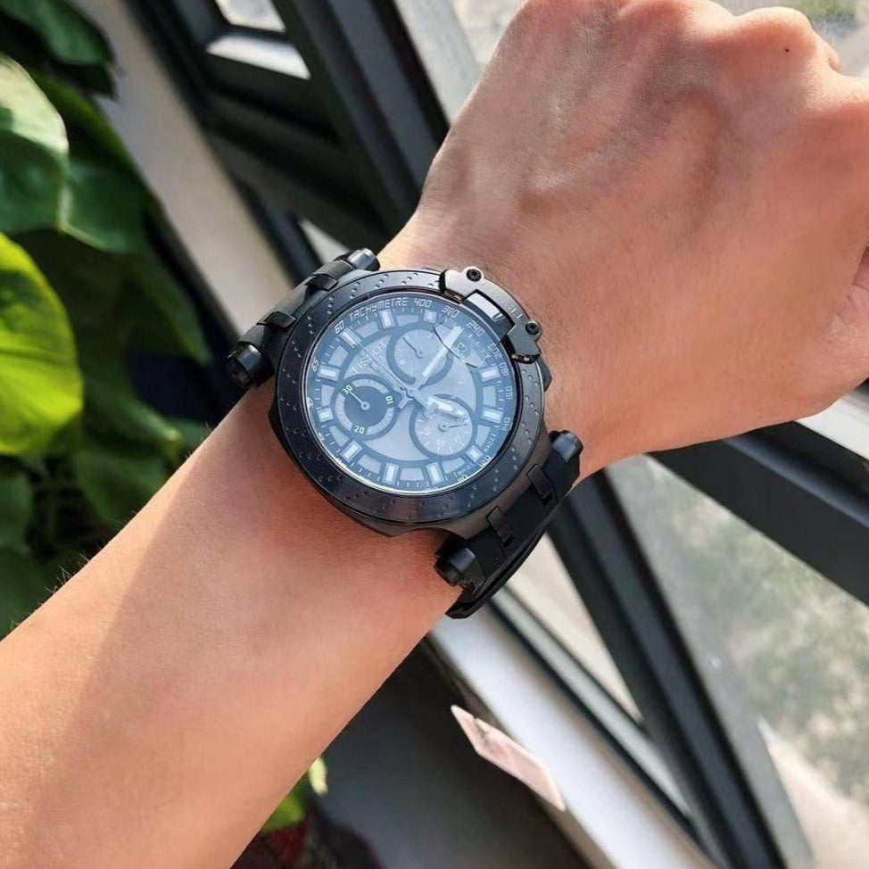 Tissot T Race Chronograph Anthracite Black Dial Black Silicone Strap Watch For Men - T115.417.37.061.03 Buy Now By Tissot