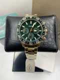 Fossil Bannon Multifunction Chronograph Green Dial Gold Steel Strap Watch for Men - BQ2493 Buy Now By Fossil