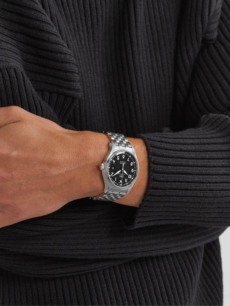 IWC Pilot’s Watch Mark XVIII Black Dial Silver Steel Strap Watch for Men - IW327015 Buy Now By IWC