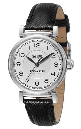 Coach Madison White Dial Black Leather Strap Watch for Women - 14502406 Buy Now By Coach