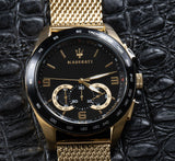 Maserati Traguardo 45mm Quartz Gold Black Dial Watch For Men - R8873612010 Buy Now By Maserati