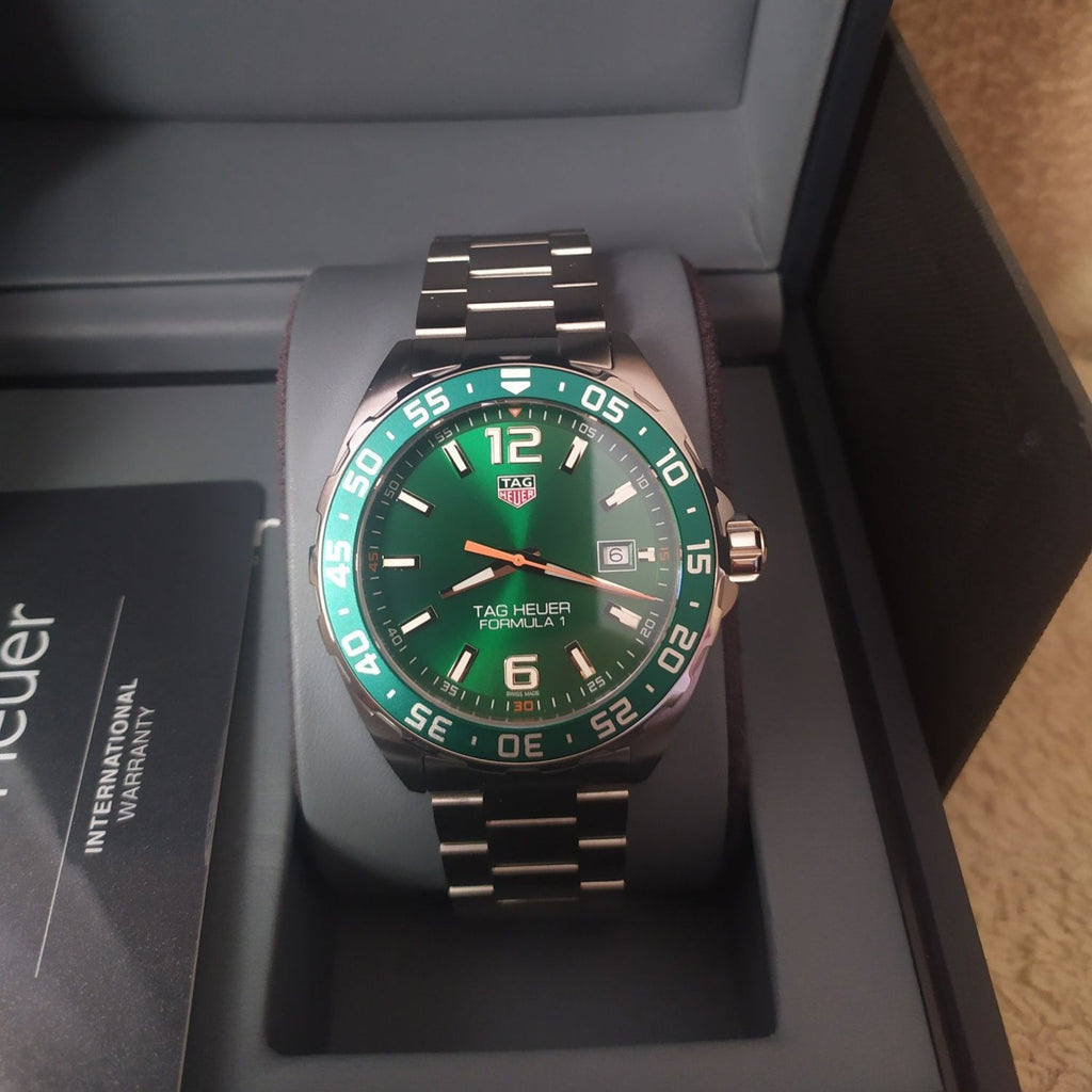 Tag Heuer Formula 1 Limited Edition Green Dial Silver Steel Strap Watch for Men - WAZ1017.BA0842 Buy Now By Tag Heuer