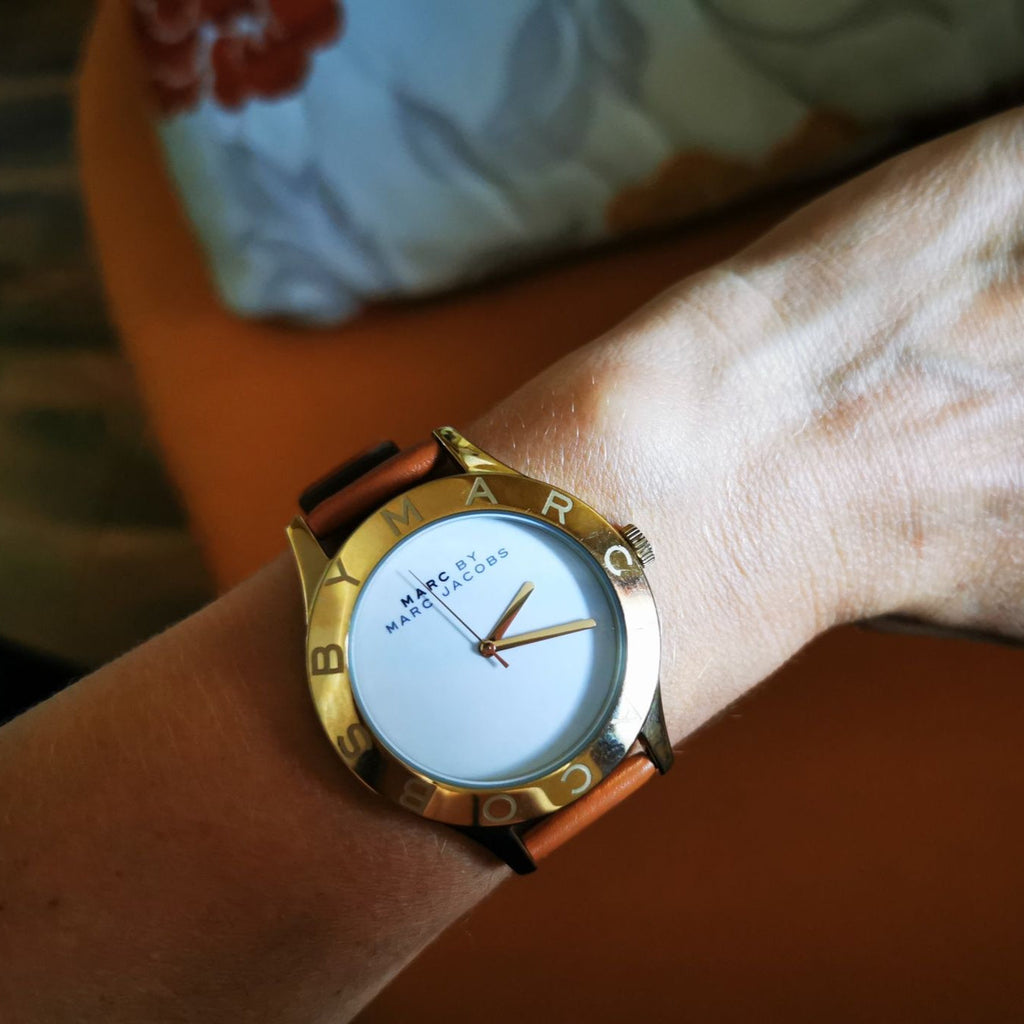 Marc Jacobs Blade White Dial Brown Leather Strap Watch for Women - MBM1218 Buy Now By Marc Jacobs