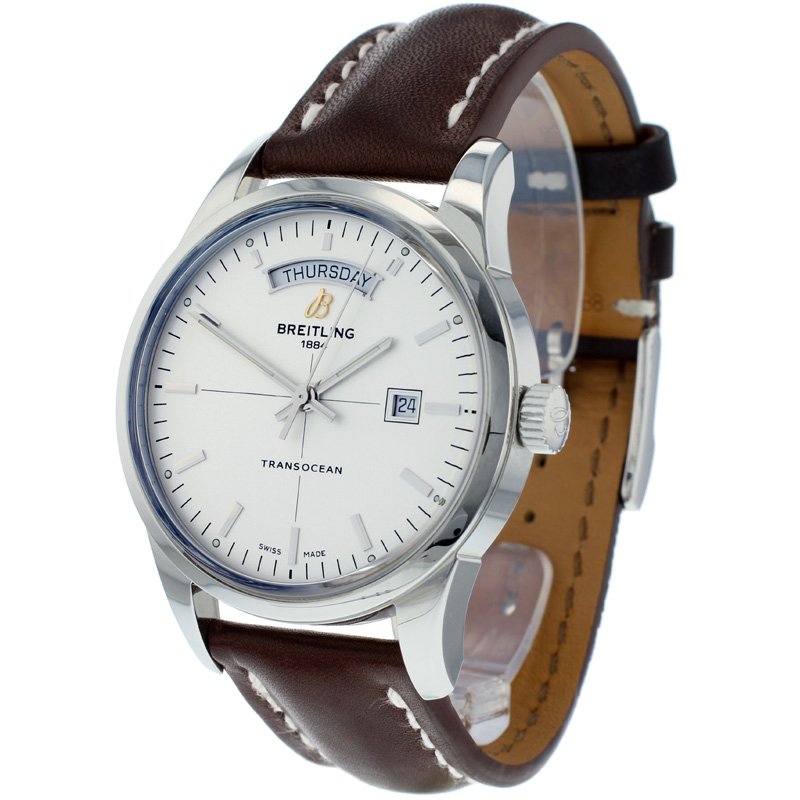 Breitling Transocean Day & Date 43mm Brown Leather Strap Mens Watch - A4531012|G751|437X|A20B A.1 Buy Now By Breitling