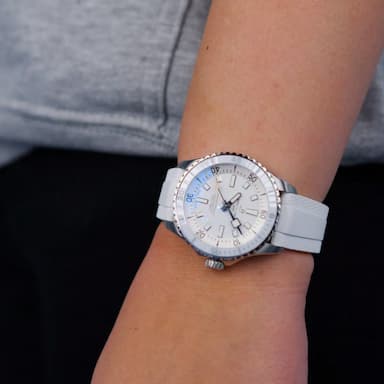 Breitling Superocean Automatic 36 White Dial White Rubber Strap Watch for Men - A17377211A1S1 Buy Now By Breitling