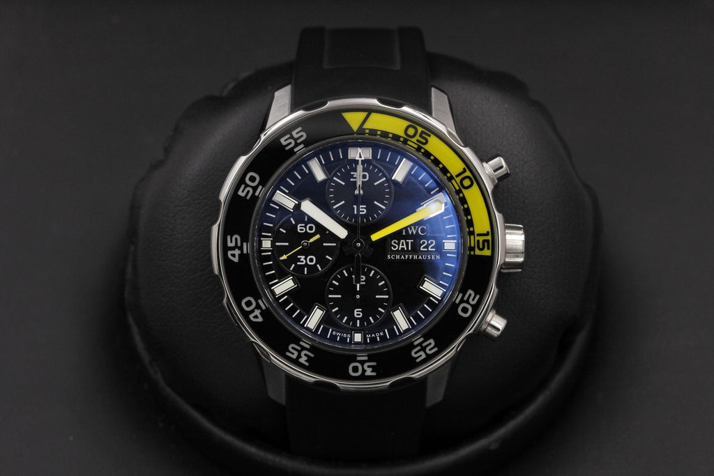 IWC Aquatimer Automatic Chronograph Black Dial Black Rubber Strap Watch for Men - IW376709 Buy Now By IWC