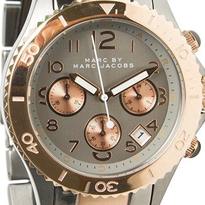 Marc Jacobs Marc Chronograph Grey Dial Two Tone Steel Strap Watch for Men - MBM3157 Buy Now By Marc Jacobs