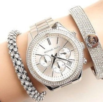 Michael Kors Kerry Silver Tone Silver Steel Strap Watch for Women - MK3311 Buy Now By Michael Kors