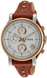 Fossil Boyfriend Chronograph White Dial Brown Leather Strap Watch for Women - ES3837 Buy Now By Fossil