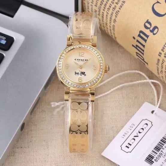 Coach Dress Crystals Gold Dial Gold Steel Strap Watch For Women - 14502202 Buy Now By Coach
